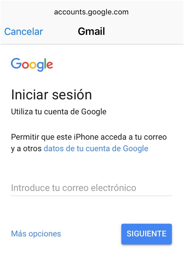 Inicio de sesión de Google